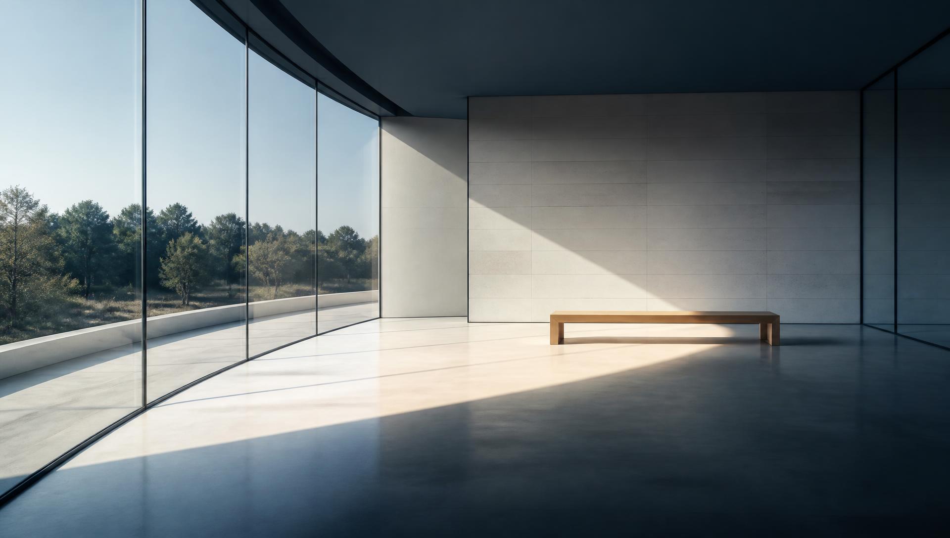 Calm modern architectural interior with soft daylight